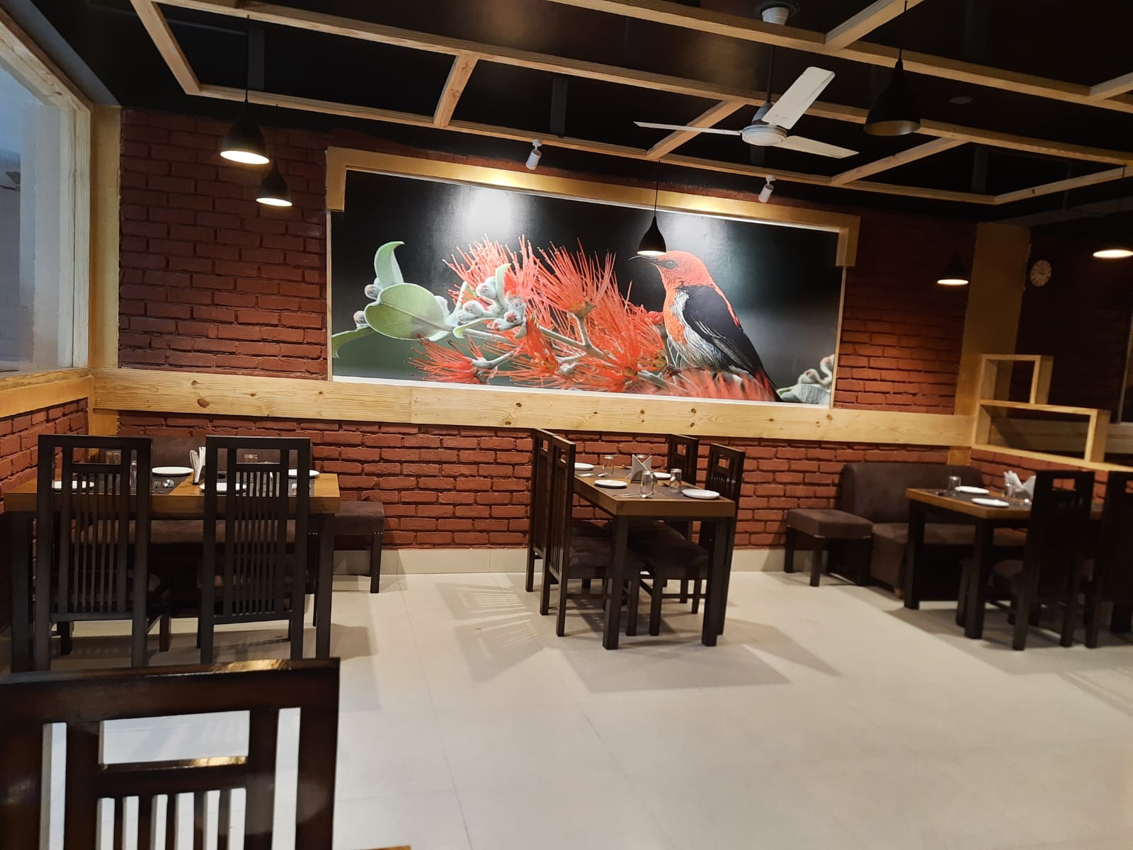 Cozy corner seating at Yuri Restaurant Dehradun